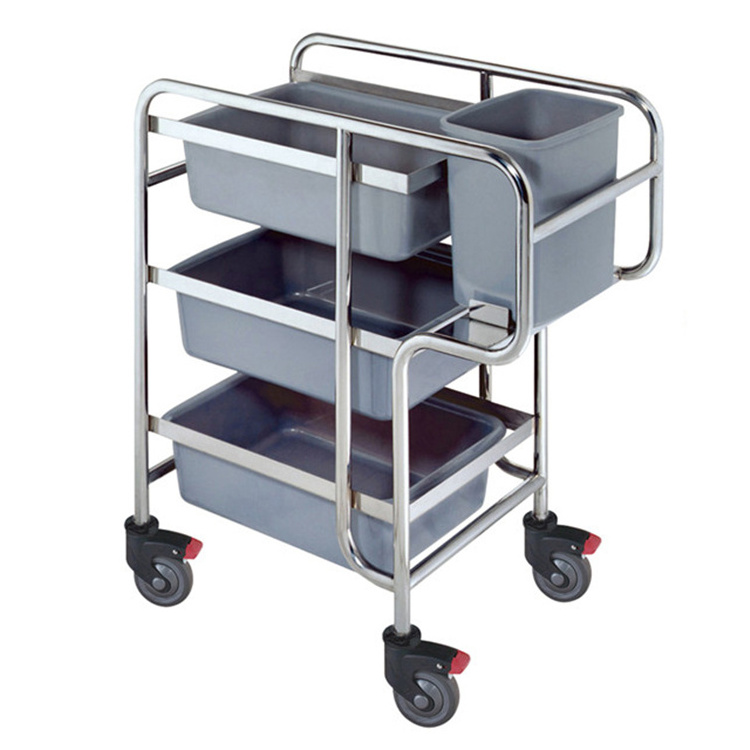 Large Cheap Cleaning Trolley Food Cart For Leftover Dish Plate Collection Cleaning In Hotel Restaurant Bar Kitchen