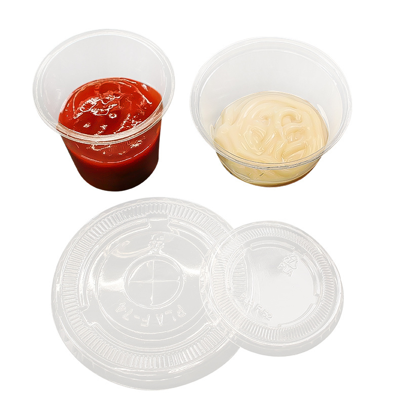 10Pcs/Pack 2 Oz 4Oz Disposable Compostable And Biodegradable Cup Mini Pla Sauce Soy Dipping Bowl Container