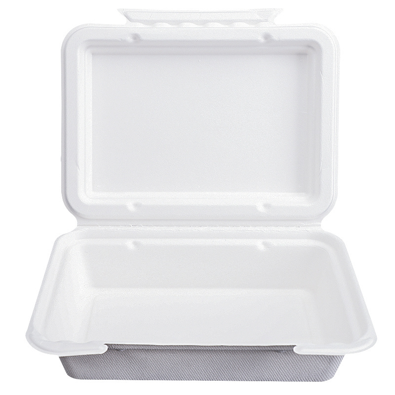 OEM caixas Hinged Container tiffin lunch box disposable lunch box clamshell biodegradable box clamshell