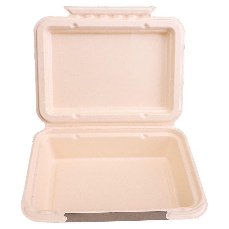 OEM caixas Hinged Container tiffin lunch box disposable lunch box clamshell biodegradable box clamshell