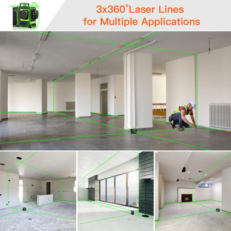 lazer level  green beam laser cross 12 line self leveling 3d auto rotary construction nivel laser level 360 degree  machine tool