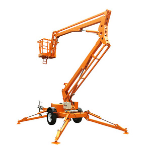 Tracked trailer towable boom lift aerial work trailer mounted 12 m boom lift telescopic cherry picker