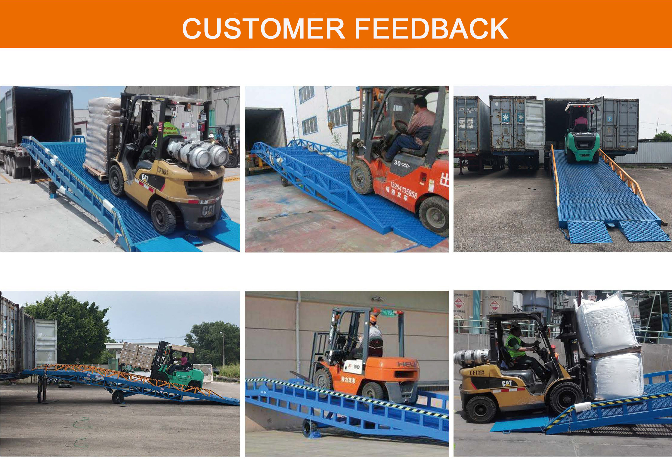 6ton Container forklift loading yard ramp mobile unloading dock machine dock ramp