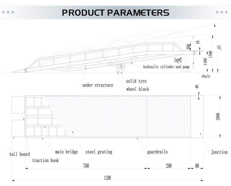 6ton Container forklift loading yard ramp mobile unloading dock machine dock ramp