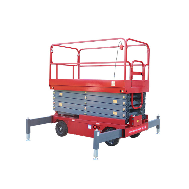 10m Hydraulic Mobile Scissor Lift Self-Propelled Lift Platform Electric Man Lift Stair Climbing for Painting