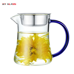 dishwasher safe heat resistant cooking glass with stainless strainer tea maker