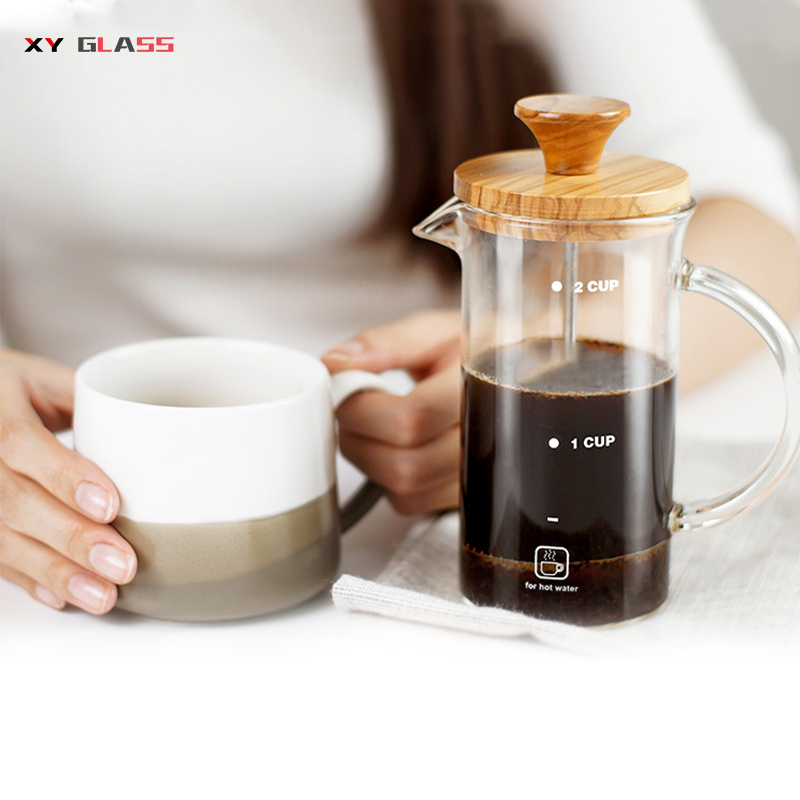 Innovation Fashionable Borosilicate Glass Travel French Press Coffee Maker