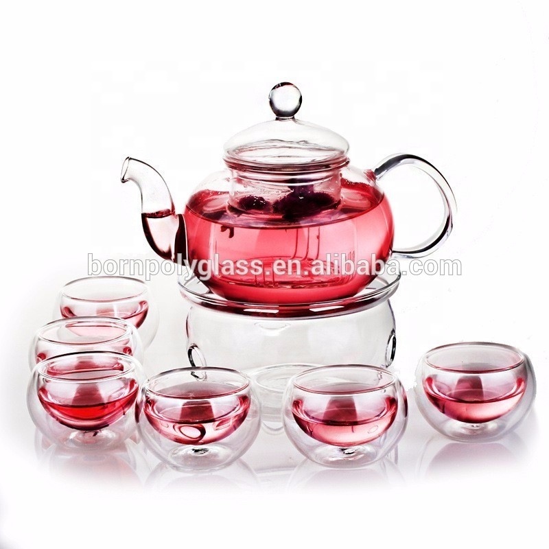 fancy gift decorative dishwasher safe cooking handmade glass with warmer teapot