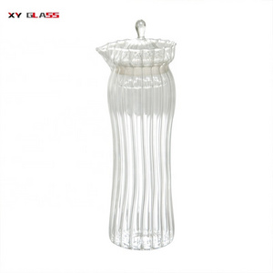 Manufacture supply stripe design heat resistant cooking glass hot coffee jug