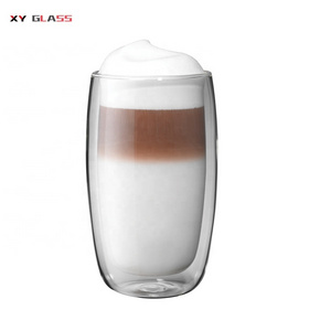 Classical Reusable Large Double Wall Clear Thermo Proof Glass Tall Coffee Cup