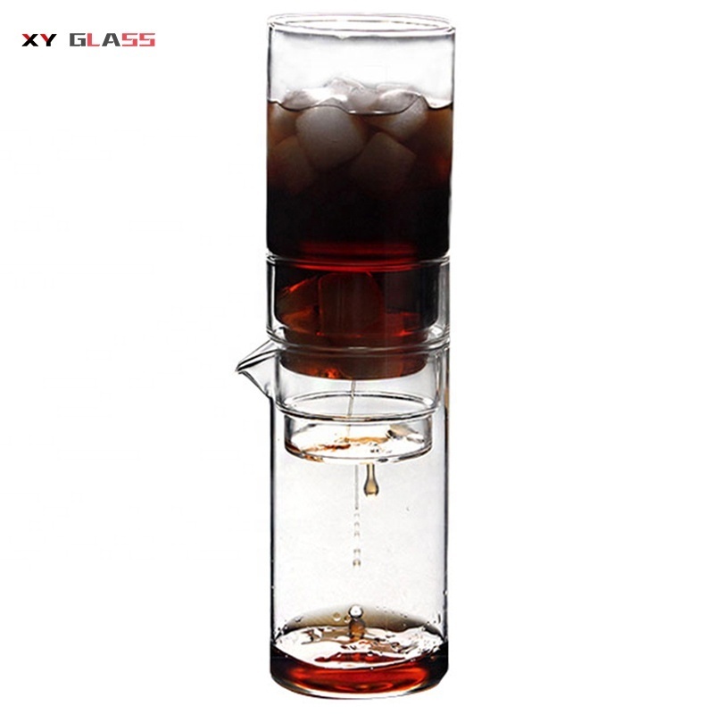 united personalized logo hot selling portable ice drip thermo glass coffee maker