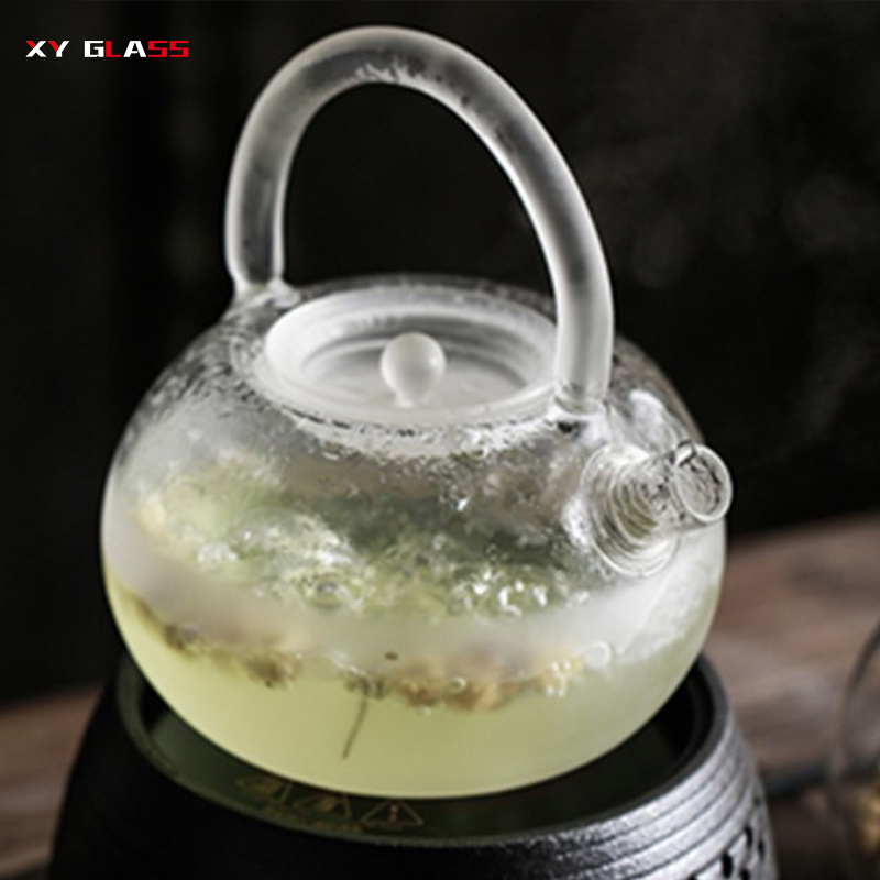 Blooming And Loose Leaf Borosilicate Ovenproof Thermo Glass Tea Maker Pot