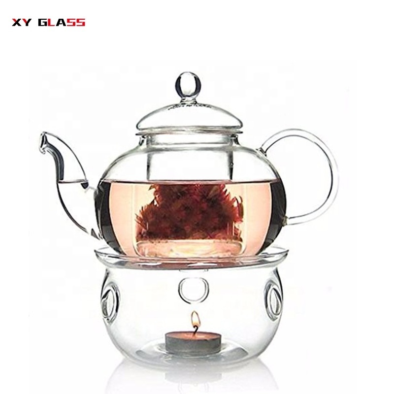 fancy gift decorative dishwasher safe cooking handmade glass with warmer teapot