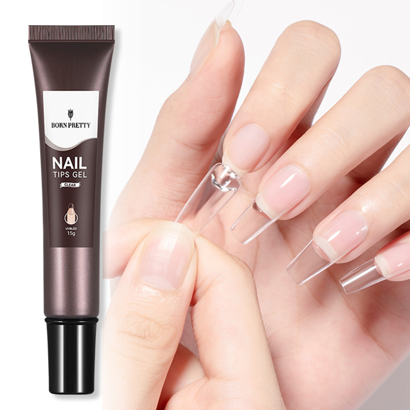 BORN PRETTY New Technology Multifunction Transparent Pink Nude Nail Tips Glue Gel Polish for Nail Extension