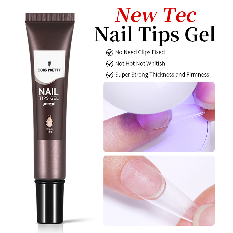 BORN PRETTY New Technology Multifunction Transparent Pink Nude Nail Tips Glue Gel Polish for Nail Extension