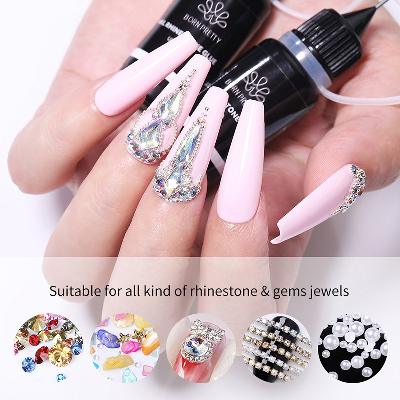 BORN PRETTY 10g Point Drill Nail Art Tool High-quality Nail Rhinestone Glue Gel for Crystal Diamond Decoration