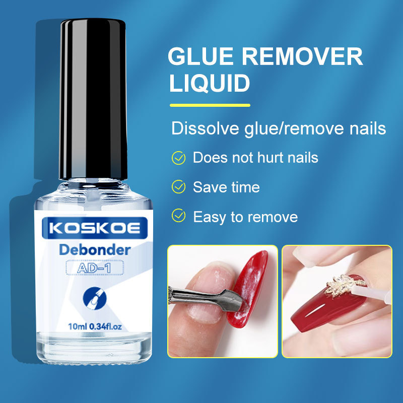 KS KOSKOE 10ml Debonder Glue Remover For Removing False Nails Rhinestone Transparent Fast Dissolve Liquid