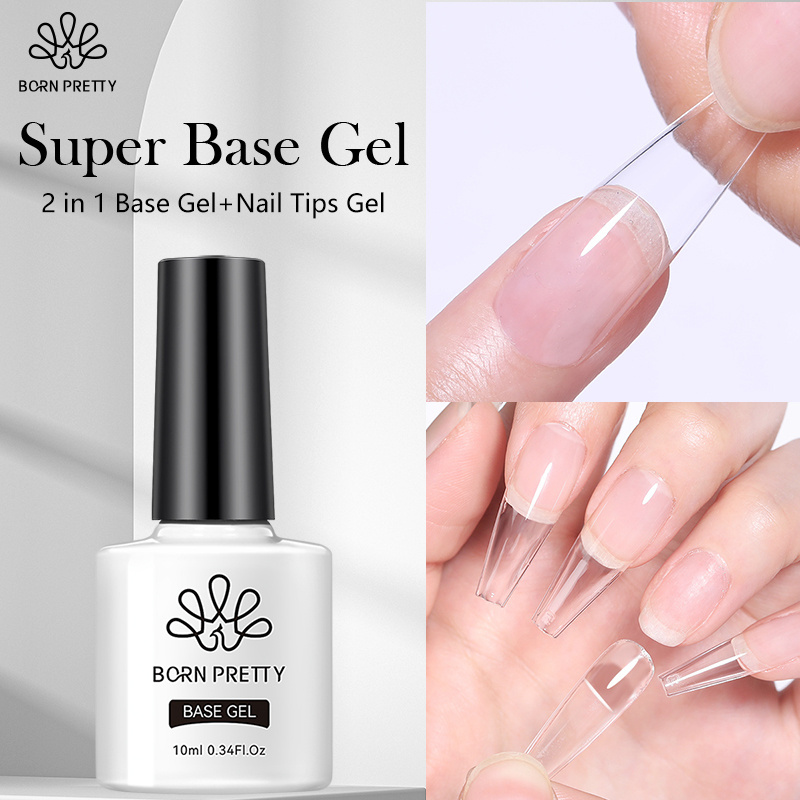 BORN PRETTY New Nail Product  Professional Salon Quality Base Coat UV GEL Polish Super Sticky Nail Gel Glue for Nail Tips