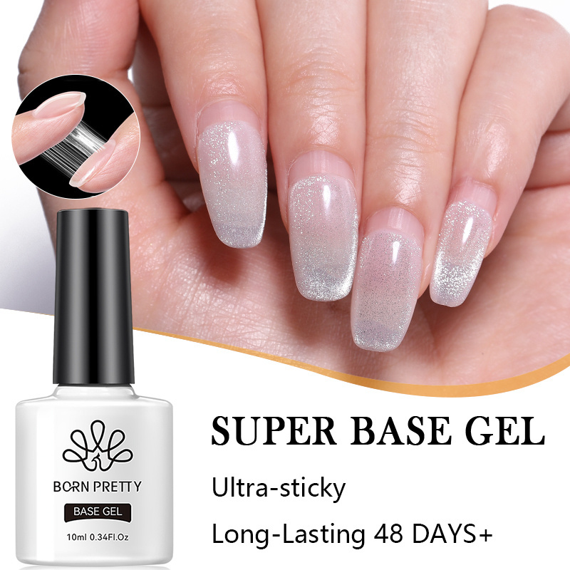 BORN PRETTY New Nail Product  Professional Salon Quality Base Coat UV GEL Polish Super Sticky Nail Gel Glue for Nail Tips