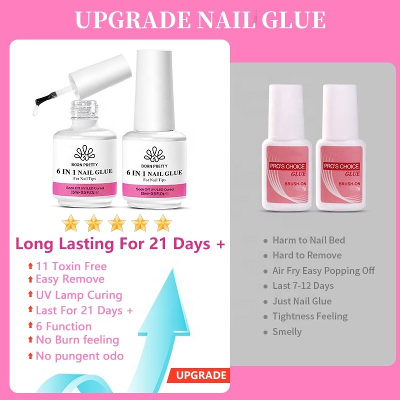 BORN PRETTY Professional Trending Products 2023 NEW15ml HEMA Free BIAB 6 IN 1 Nail Gel Glue for Nail Builder Press ON Nails