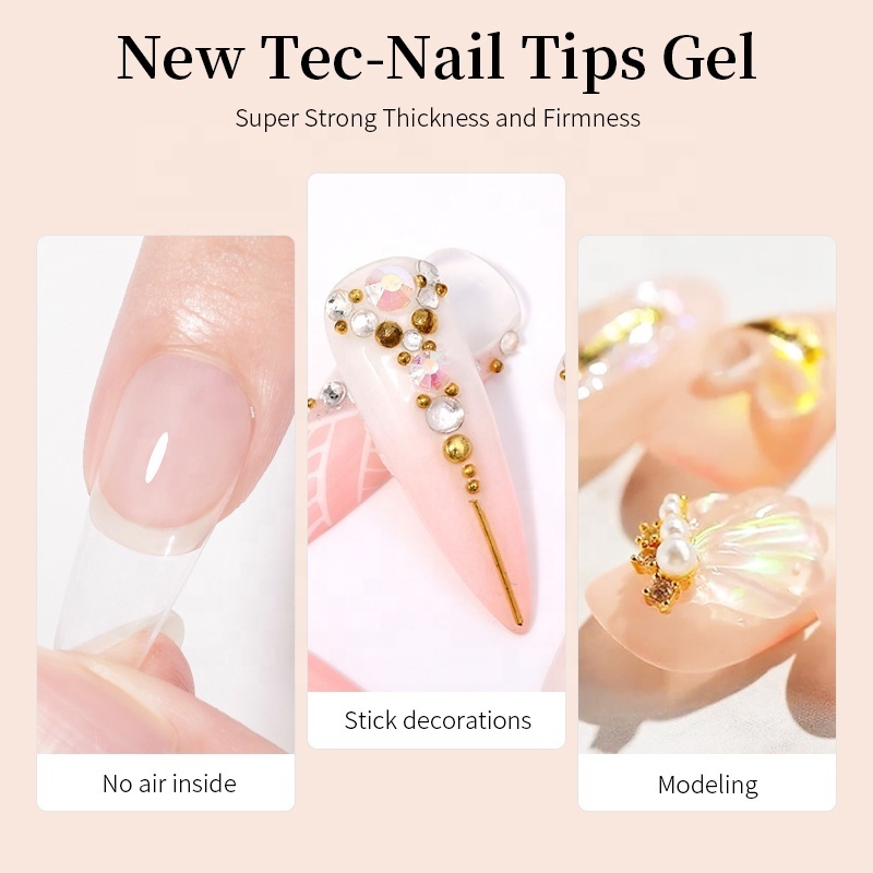 BORN PRETTY Long Lasting Super Strong Adhesive Gel Custom Logo Solid Nail Tips Glue Gel Nail Art Glue for Press on Nails