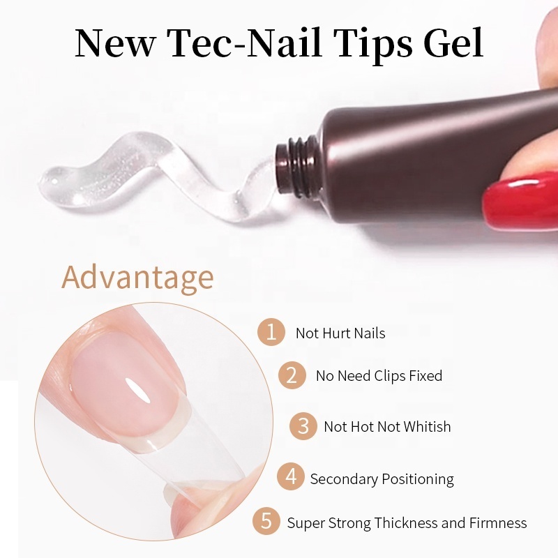 BORN PRETTY Long Lasting Super Strong Adhesive Gel Custom Logo Solid Nail Tips Glue Gel Nail Art Glue for Press on Nails