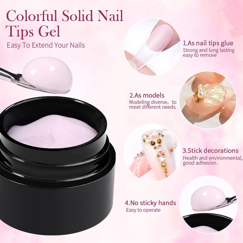 BORN PRETTY Super Strong Adhesive Solid Nail Tips Gel  Press on Nails Gel Glue for Nail Extension