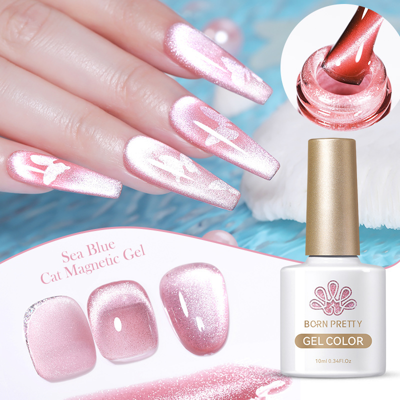 BORN PRETTY HEMA Free High Quantity  Magnetic Nail Polish Gel Pink Nude Glue Macaron Cat Eye Gel Polish Wholesale