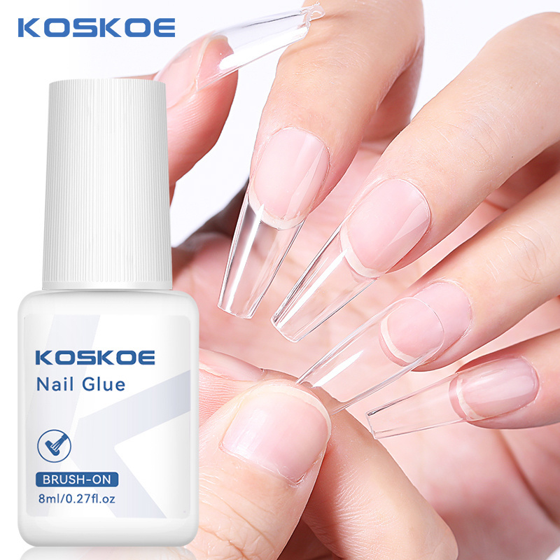 KS KOSKOE Quick Dry Press On Nail Glue OEM Private Label Wholesale Strong Adhesive Brush on Nail Glue for Fake Nail Tips