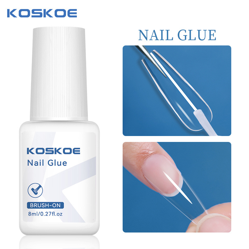 KS KOSKOE Quick Dry Press On Nail Glue OEM Private Label Wholesale Strong Adhesive Brush on Nail Glue for Fake Nail Tips