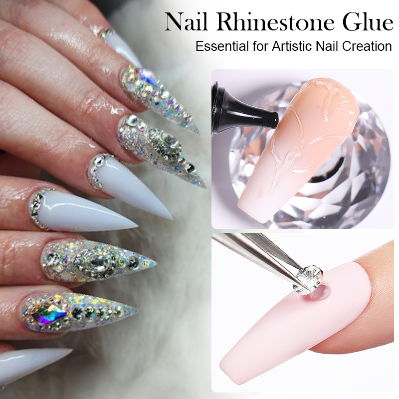 BORN PRETTY Professional Super Strong Gem Nail Glue Custom Logo Private Label Rhinestone Glue Gel for Nails Diamond Gemstone