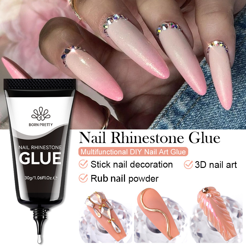 BORN PRETTY Professional Super Strong Gem Nail Glue Custom Logo Private Label Rhinestone Glue Gel for Nails Diamond Gemstone