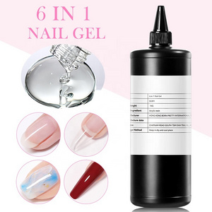 BORN PRETTY 1KG 6 in 1 Multifunction Nail Polish Glue Gel Bulk for Base Top Coat Extension Nail Gel False Nail Tips Gel