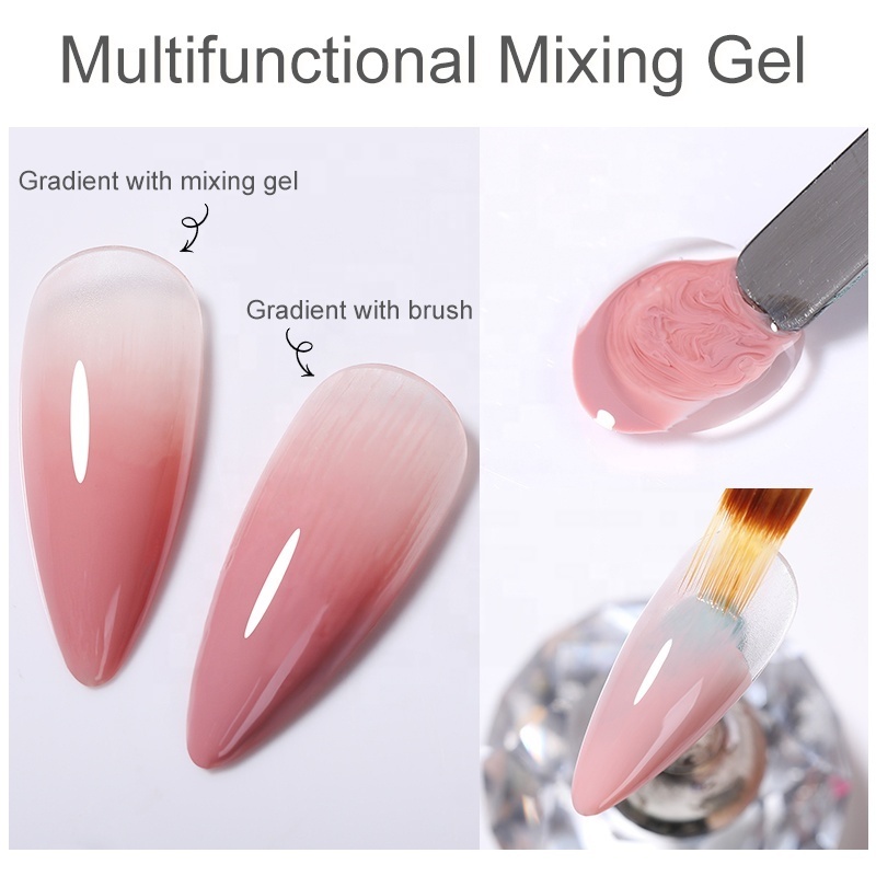 NICOLE DIARY 30ml Clear Nail Mixing Gel Multifunction Soak Off UV LED Sequin Glitter Fusion Gel