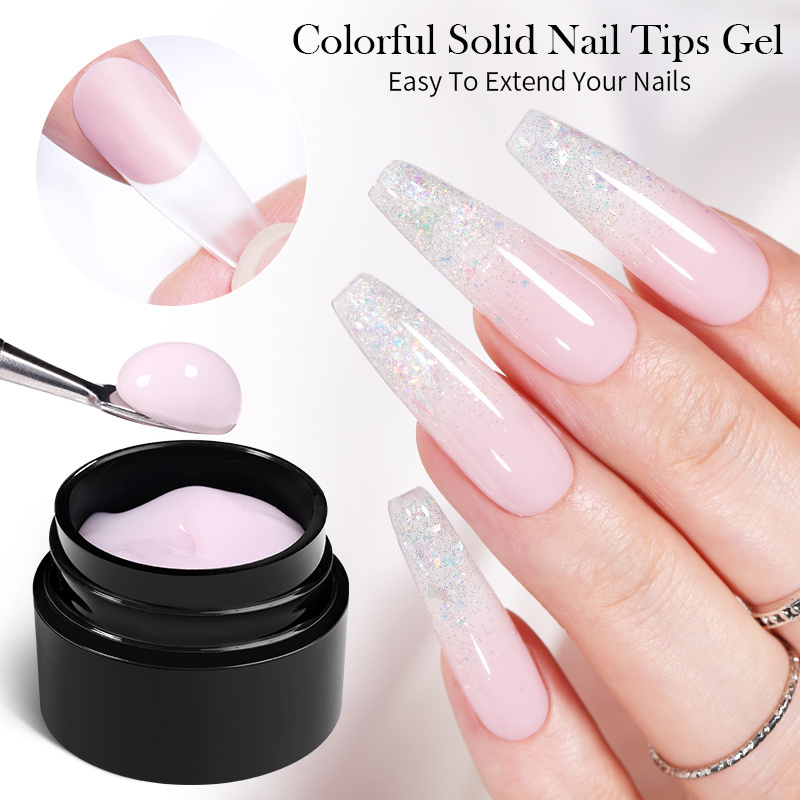 BORN PRETTY 5g Clear Solid Nail Tips Gel Private Label OEM Long Lasting False Tips Nail Glue Gel Polish