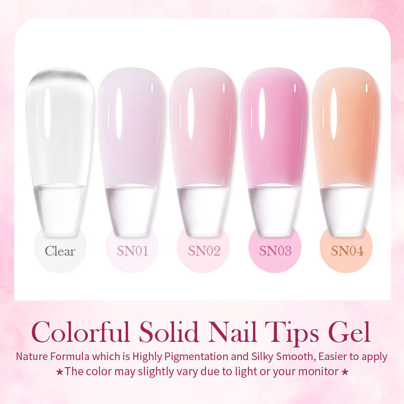 BORN PRETTY 5g Clear Solid Nail Tips Gel Private Label OEM Long Lasting False Tips Nail Glue Gel Polish