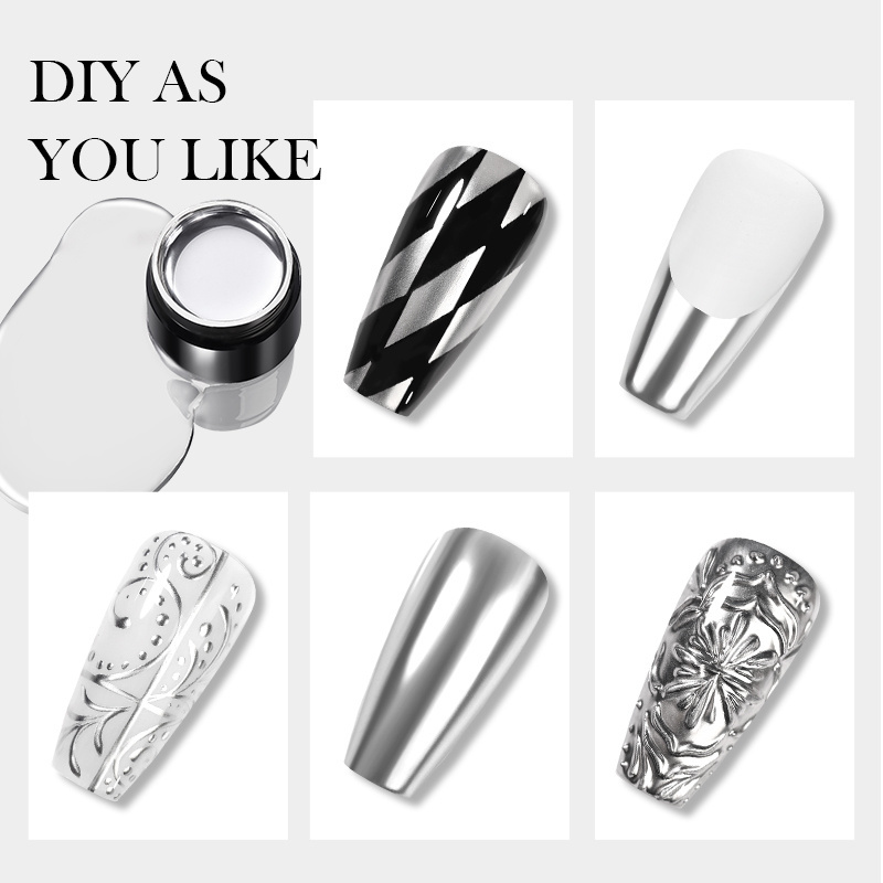 BORN PRETTY High Density Silver Colour Mirror Chrome Nails Gel Paint Metallic Gel Nail Polish Privatel Label for Sale