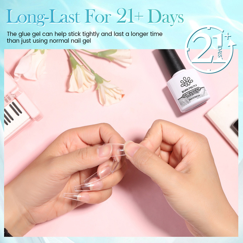 BORN PRETTY 10ml 8-in-1 Nail Glue 2023 Multi Function Bond Nail Glue Gel For Artificial Fingernail