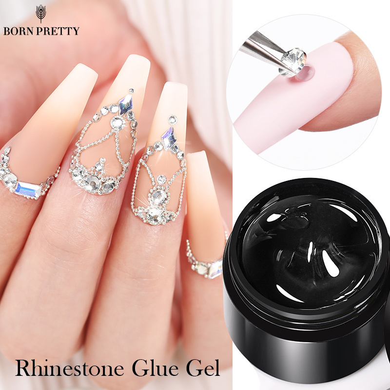 BORN PRETTY 5g Nail Art Rhinestone Glue Gel NO Wipe Super Sticky Adhesive Crystal Gem Jewelry Diamond Glue for nails