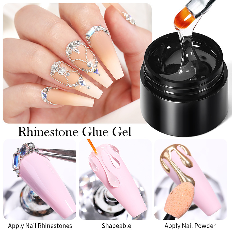 BORN PRETTY 5g Nail Art Rhinestone Glue Gel NO Wipe Super Sticky Adhesive Crystal Gem Jewelry Diamond Glue for nails