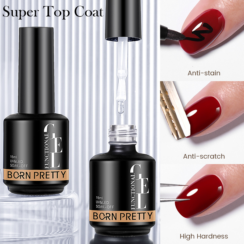 BORN PRETTY 15ml Super Shiny High Quality Diamond Gel UV Base and Top Coat Nail Polish OEM Private Logo