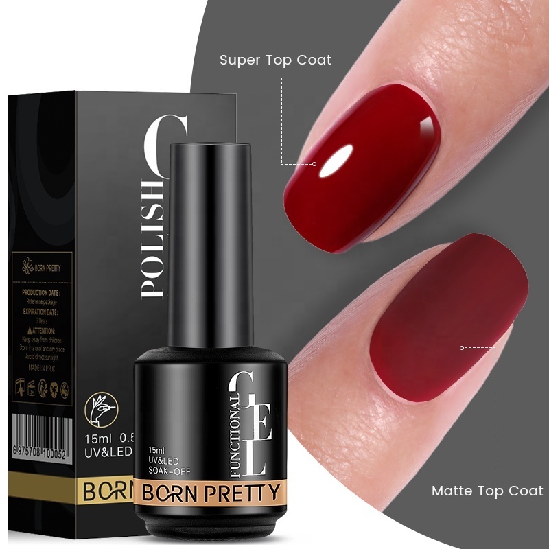 BORN PRETTY 15ml Super Shiny High Quality Diamond Gel UV Base and Top Coat Nail Polish OEM Private Logo