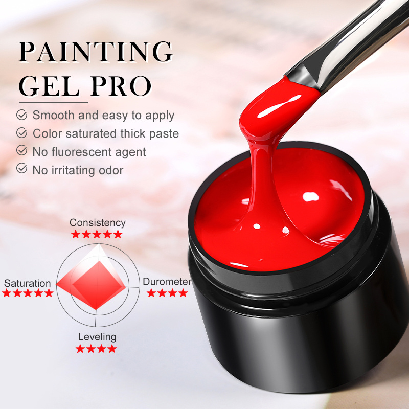 BORN PRETTY Private Label 5ml Uv Gel Paint Nail Art Mixed Color Gel Polish Long Lasting Soak Off Draw Painting Gel