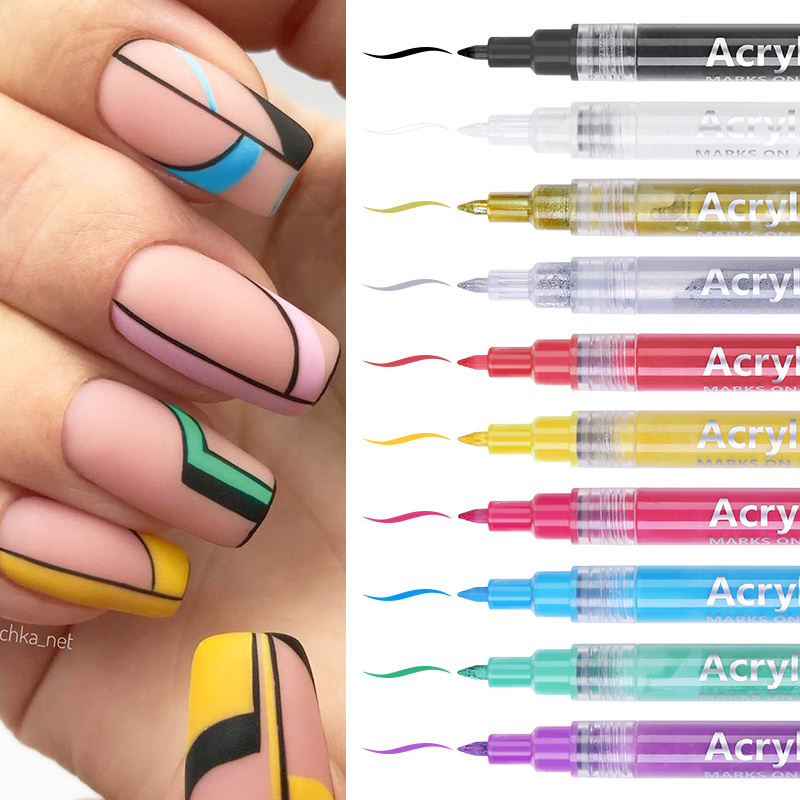 Nail Graffiti Pen for 3D Nail Art DIY Gel Polish Nail Painting Manicure Tools Paint Pens