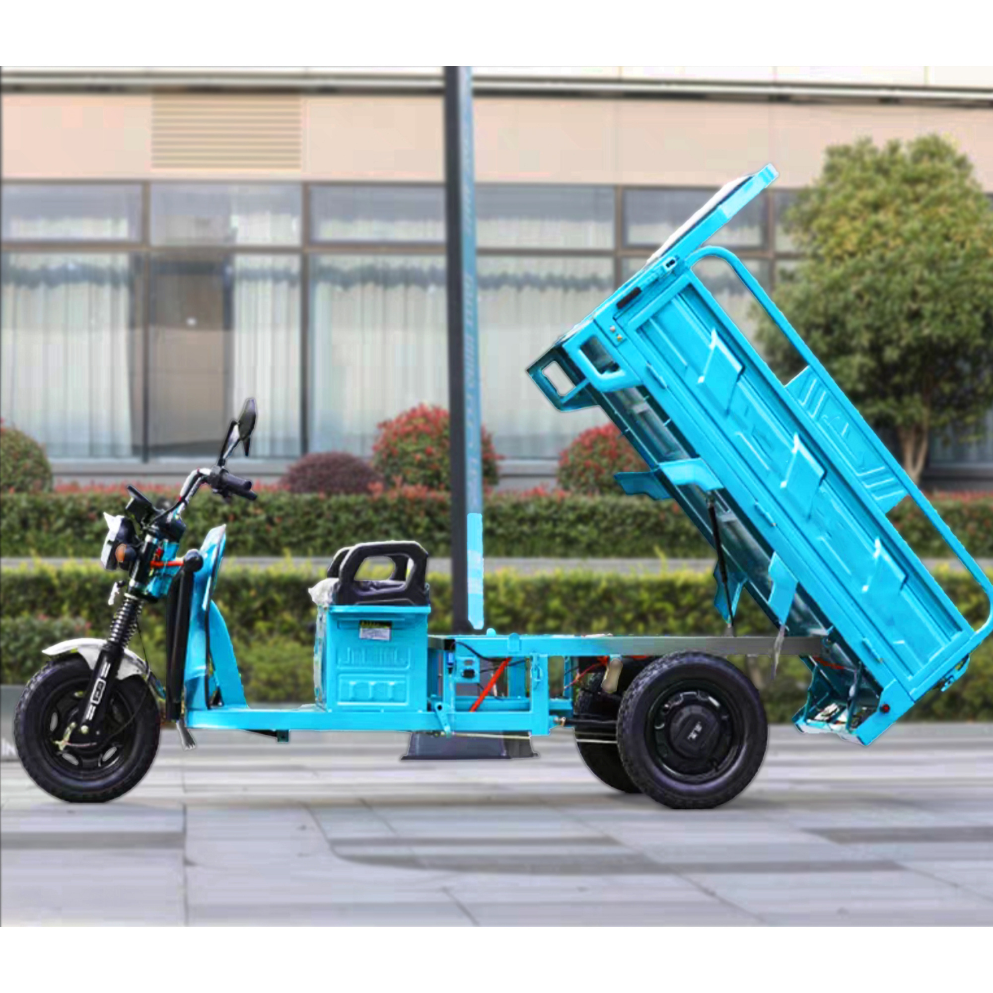 Cargo tricycle electric trike three wheeler tuk tuk 3 wheel bike with 1000W motor and cargo bed