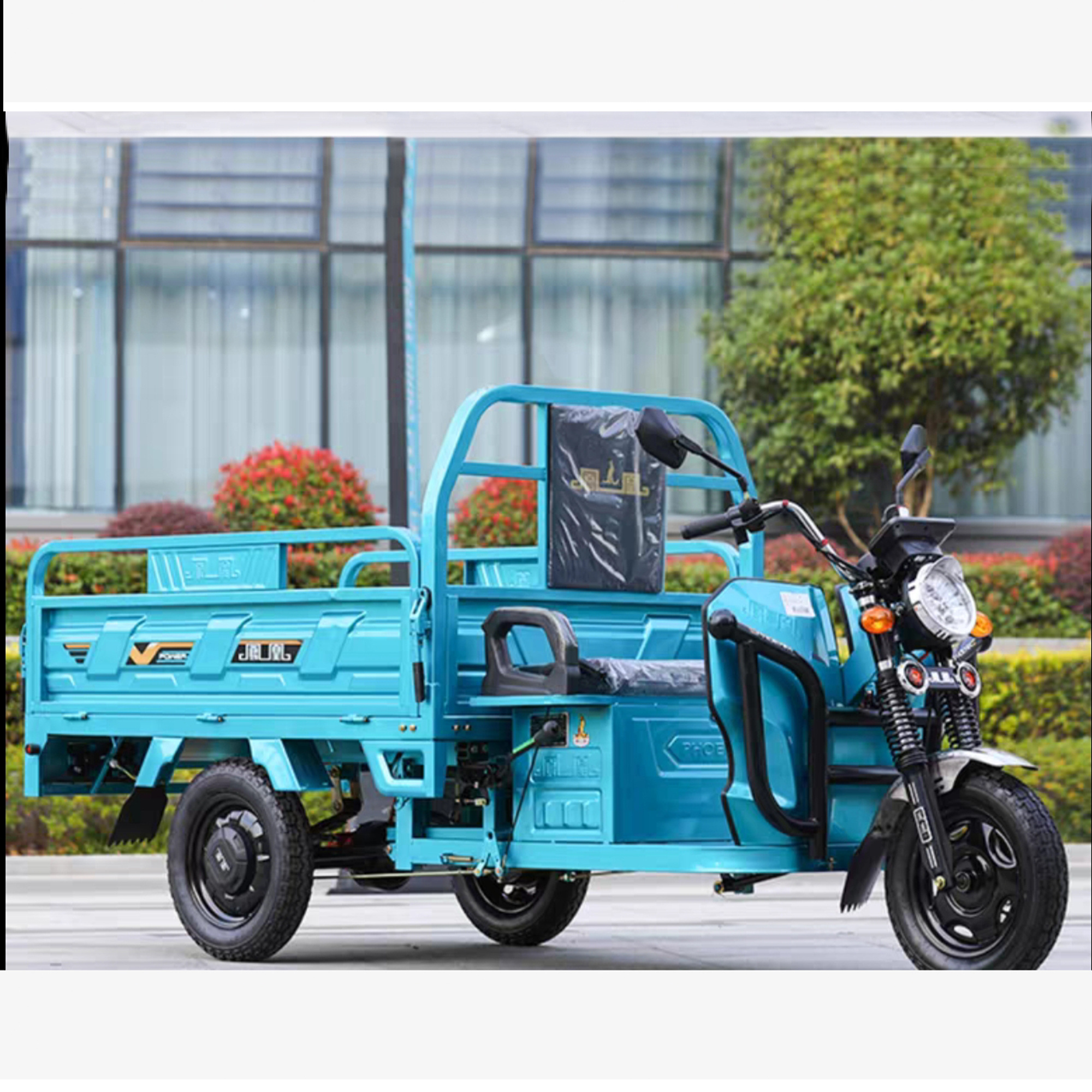 Cargo tricycle electric trike three wheeler tuk tuk 3 wheel bike with 1000W motor and cargo bed