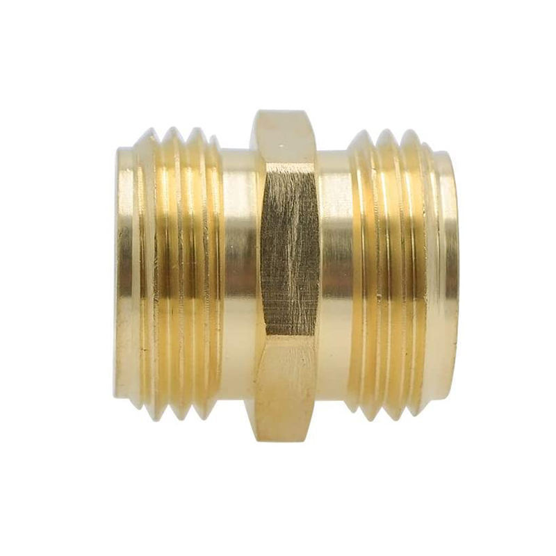 3/4 Inch Brass Garden Hose Adapter Double Male Quick Connector