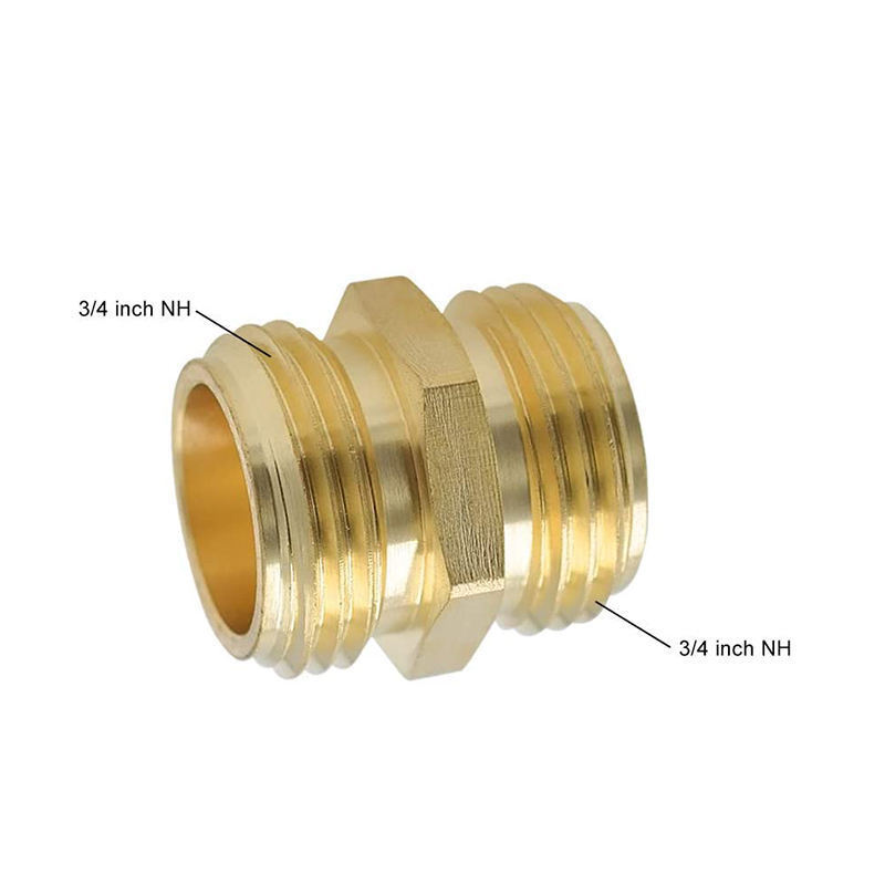 3/4 Inch Brass Garden Hose Adapter Double Male Quick Connector