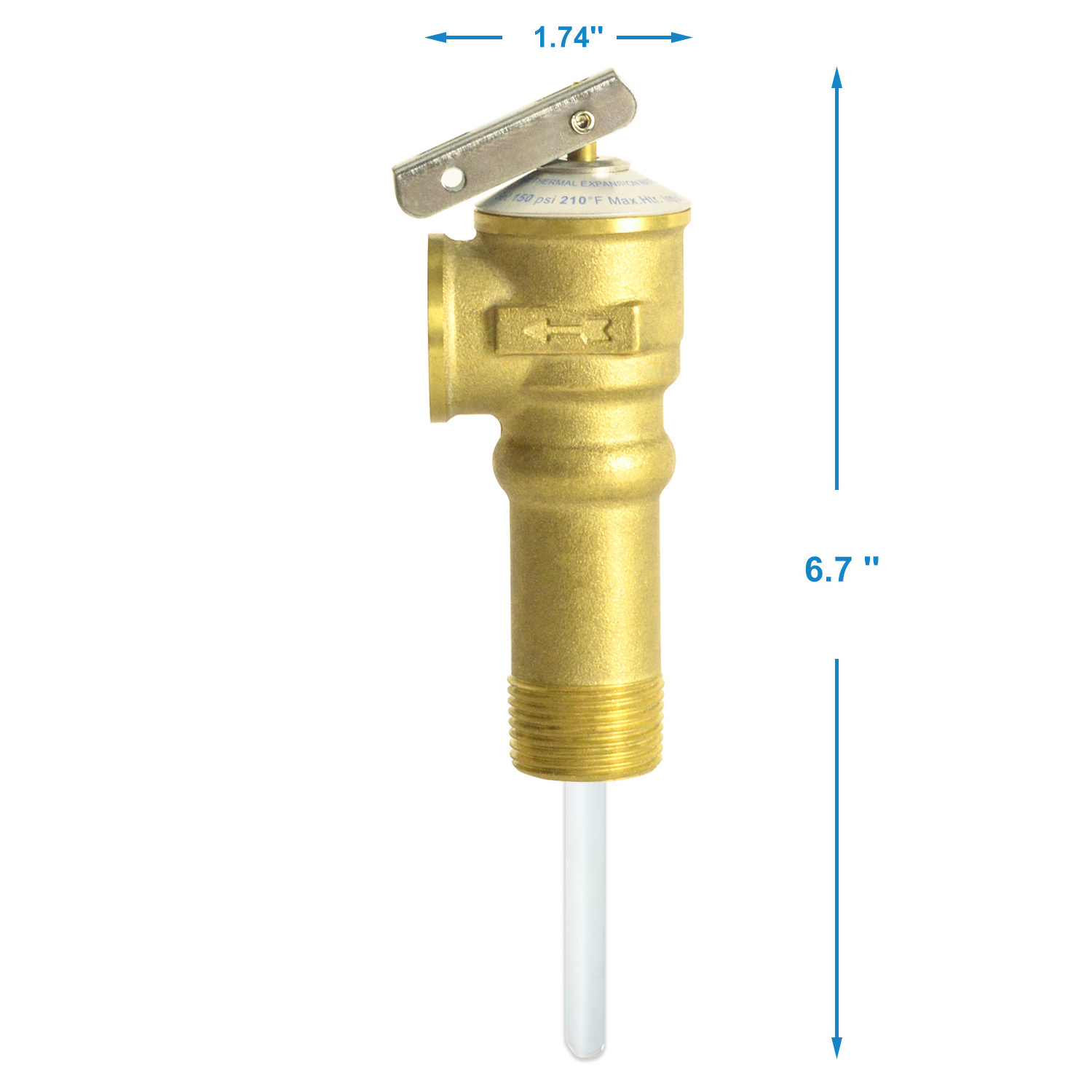 Automatic Long Shank Temperature and Pressure Relief Valve with Extension Probe and Lever , 3/4