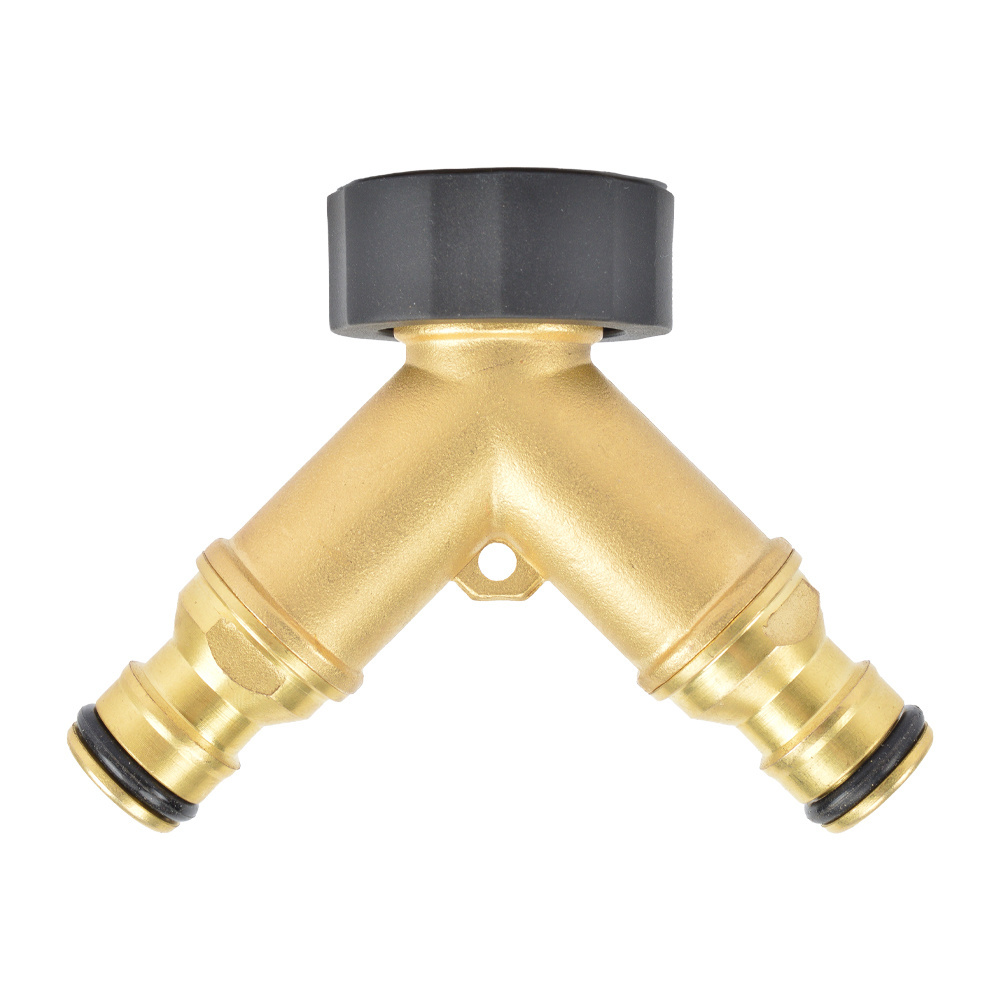 3 Way Garden Hose Connector Brass Shutoff Valve